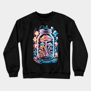 Mystical Jar of Illuminated Mushrooms Crewneck Sweatshirt